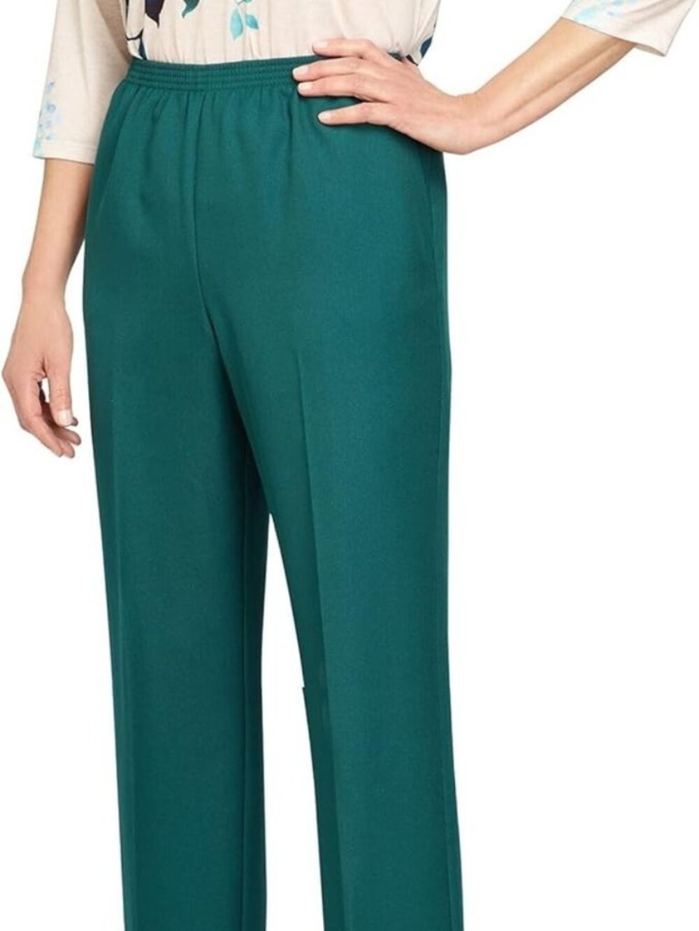 Alfred Dunner Petite Women's Classic Textured Average Length Pant, Size 24